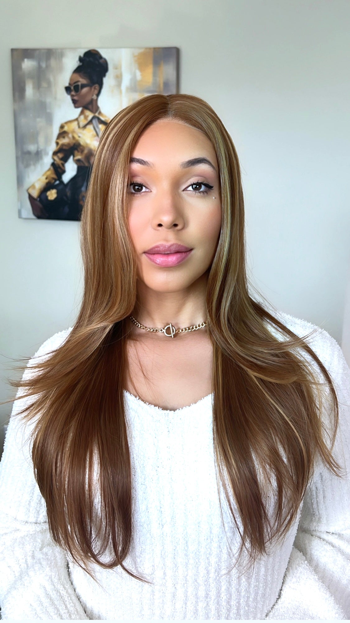 CARAMEL WIG CABELLO 100% NATURAL