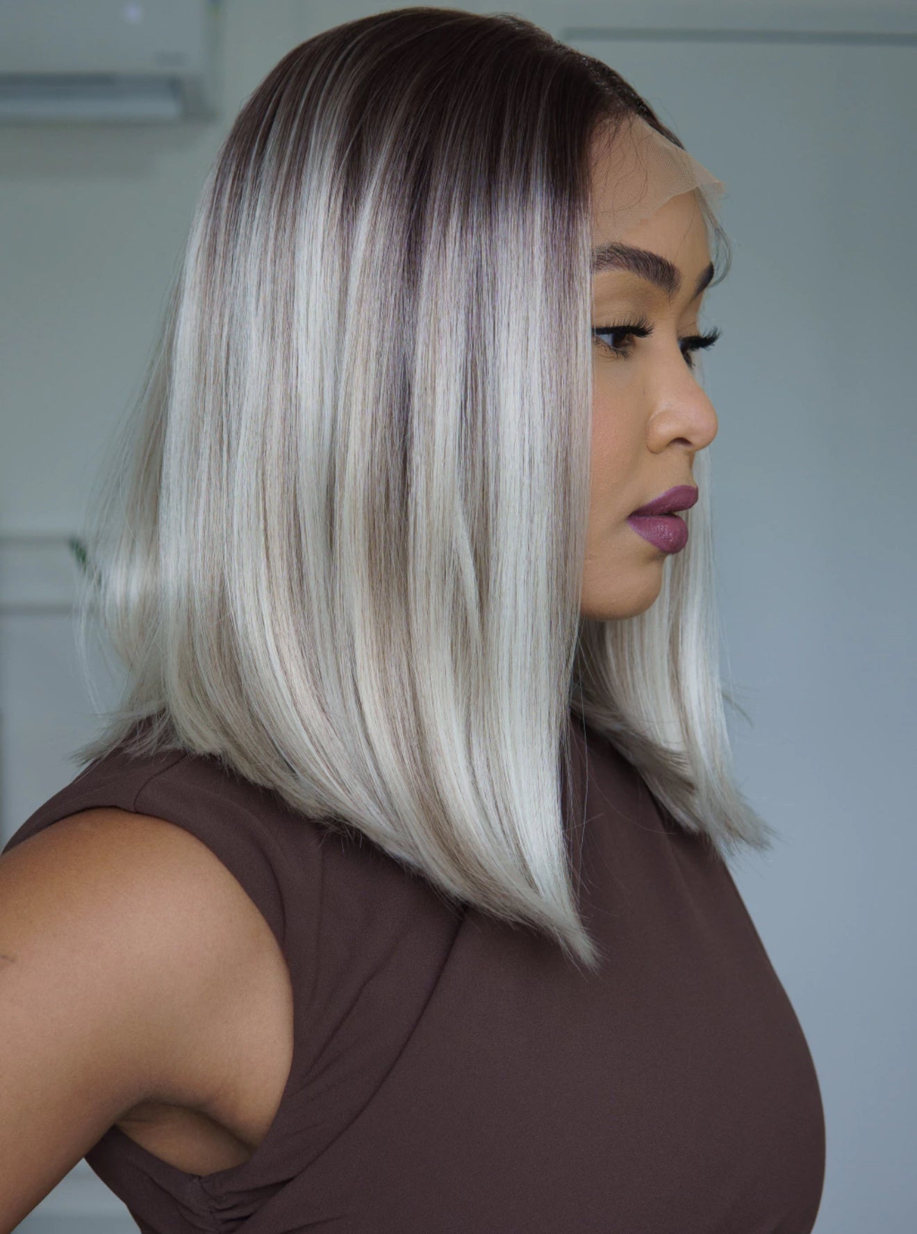 PLATINADA WIG CABELLO 100% NATURAL