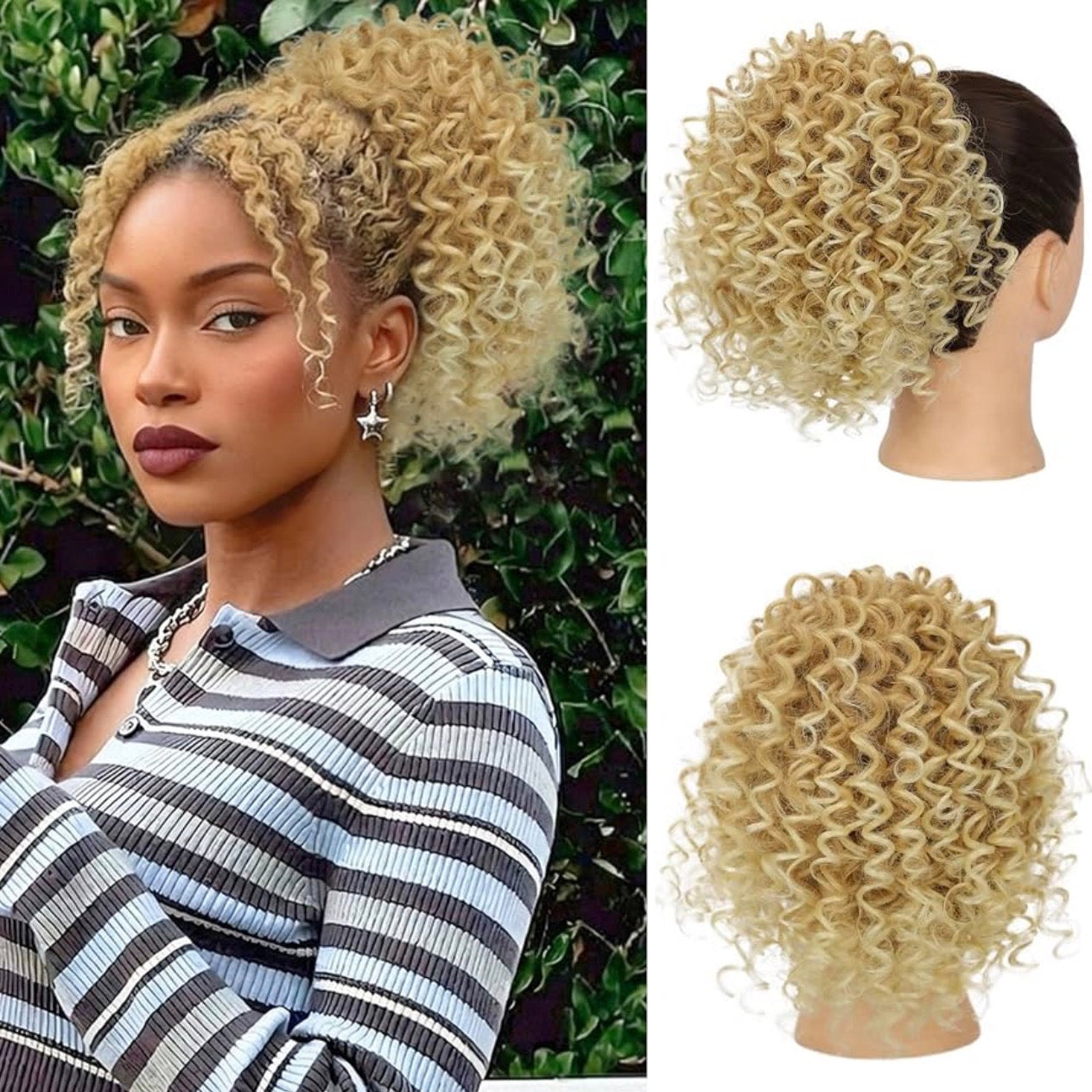 BLONDE CURLY PONYTAIL