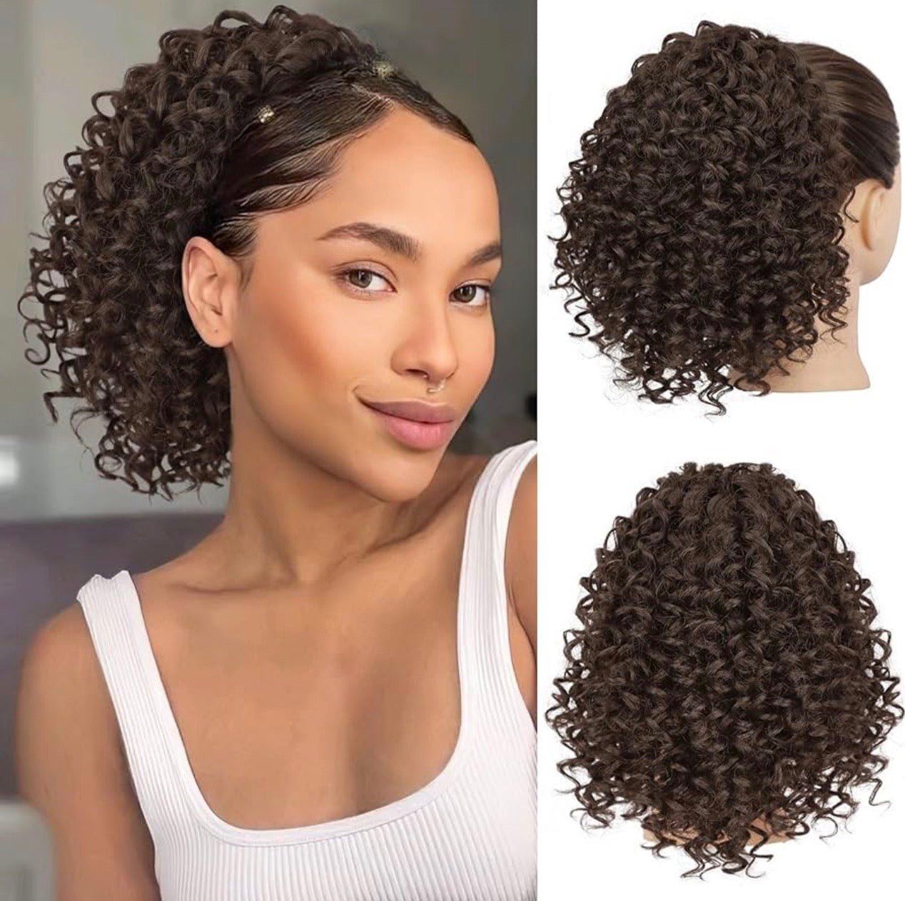 BROWN CURLY PONYTAIL