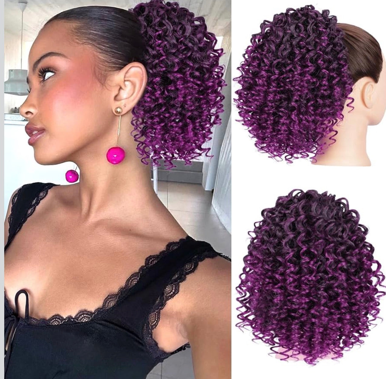 LILA CURLY PONYTAIL