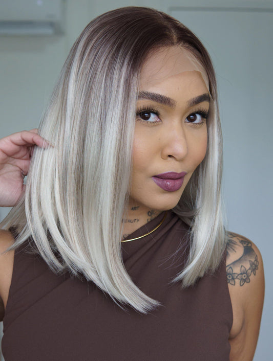 PLATINADA WIG CABELLO 100% NATURAL