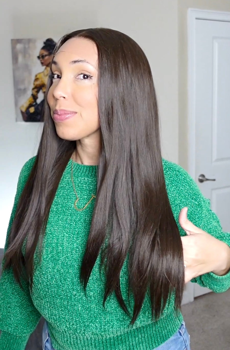CHOCOLATE WIG CABELLO 100% NATURAL